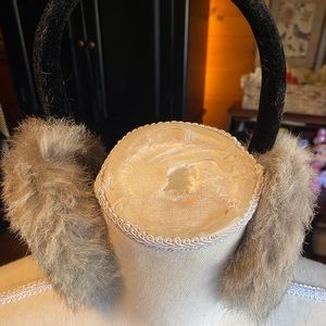 Gray Bunny Fur Ear Muffs